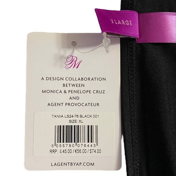 L'Agent by Agent Provocateur Taniia Black Bikini Bottoms Gold Side Accent XL - Picture 5 of 15